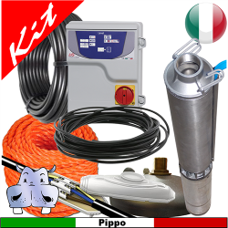 Impianto di sollevamento acqua per pozzo con pompa sommersa 2GS07 - 1,00 HP monofase e gestione tramite quadro elettrico Drycontrol - tubazione diametro 32 mm